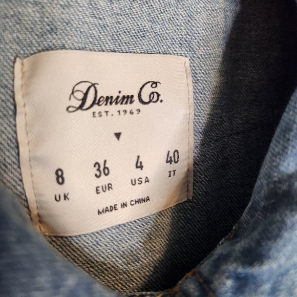 DENIM CO EMBROIDERY BOHO FESTIVAL OVERSIZE STATEMENT JEAN JACKET SIZE SMALL 4/6 - Picture 15 of 15